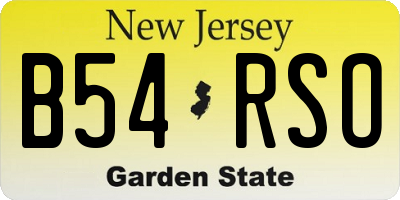 NJ license plate B54RSO
