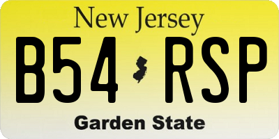 NJ license plate B54RSP