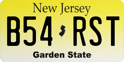 NJ license plate B54RST