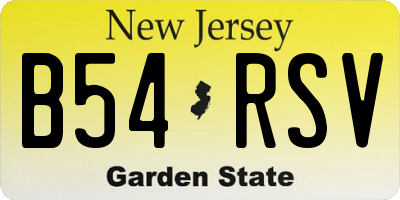 NJ license plate B54RSV