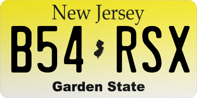 NJ license plate B54RSX