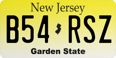 NJ license plate B54RSZ