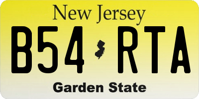 NJ license plate B54RTA