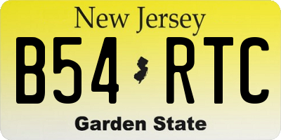 NJ license plate B54RTC