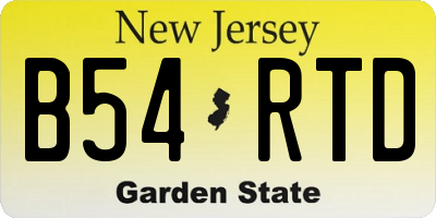 NJ license plate B54RTD