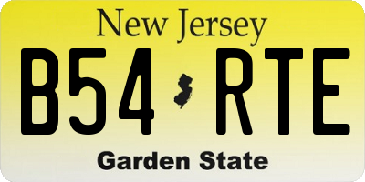NJ license plate B54RTE