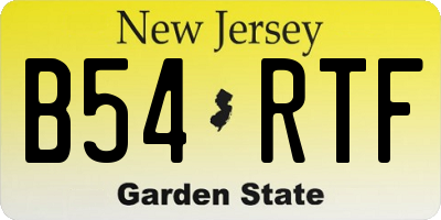 NJ license plate B54RTF