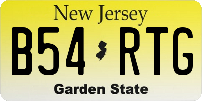 NJ license plate B54RTG