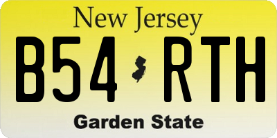 NJ license plate B54RTH