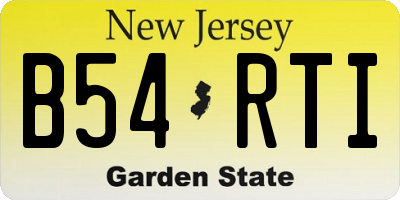 NJ license plate B54RTI