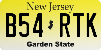 NJ license plate B54RTK
