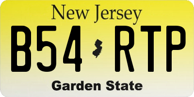 NJ license plate B54RTP