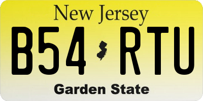 NJ license plate B54RTU