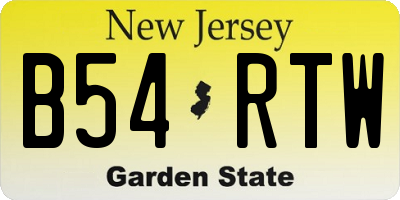 NJ license plate B54RTW