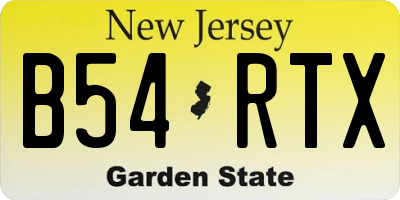 NJ license plate B54RTX