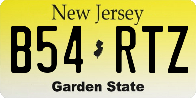 NJ license plate B54RTZ