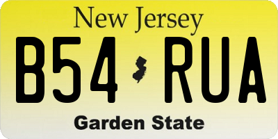NJ license plate B54RUA