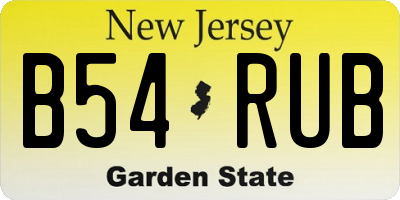 NJ license plate B54RUB