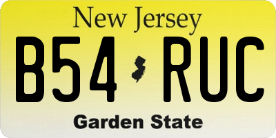 NJ license plate B54RUC