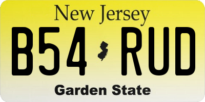 NJ license plate B54RUD