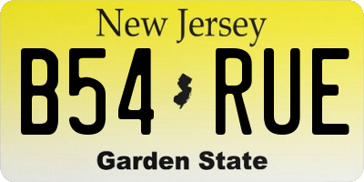 NJ license plate B54RUE