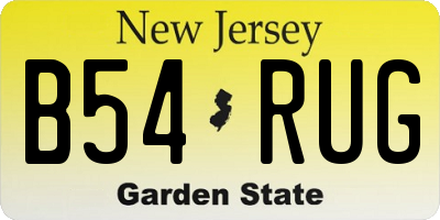 NJ license plate B54RUG