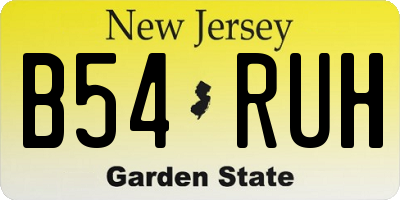 NJ license plate B54RUH