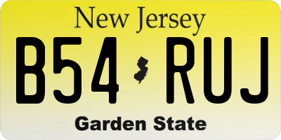 NJ license plate B54RUJ