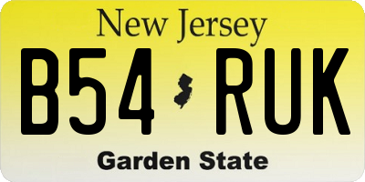 NJ license plate B54RUK