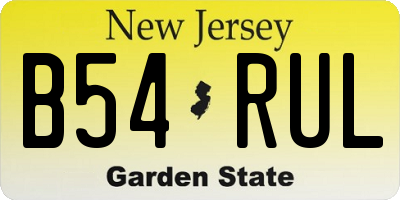 NJ license plate B54RUL