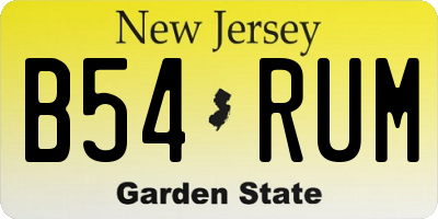 NJ license plate B54RUM