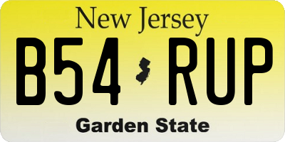 NJ license plate B54RUP
