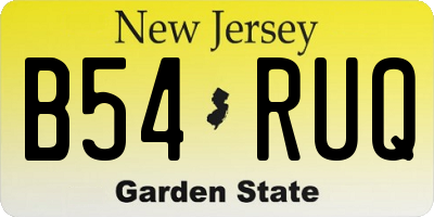 NJ license plate B54RUQ