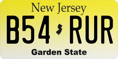 NJ license plate B54RUR