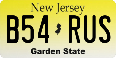 NJ license plate B54RUS