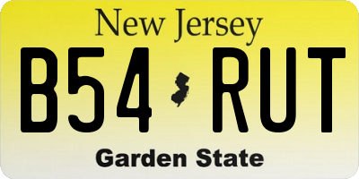 NJ license plate B54RUT