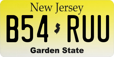 NJ license plate B54RUU