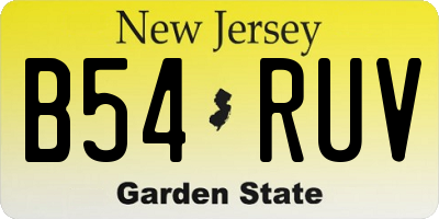 NJ license plate B54RUV
