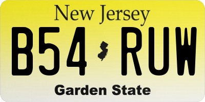 NJ license plate B54RUW
