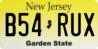 NJ license plate B54RUX