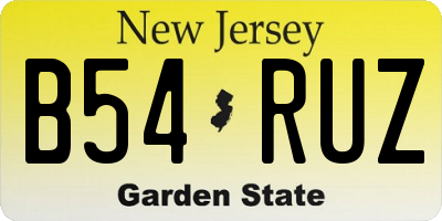 NJ license plate B54RUZ