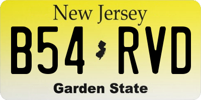 NJ license plate B54RVD