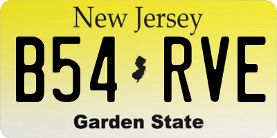 NJ license plate B54RVE