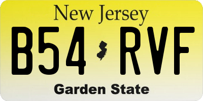 NJ license plate B54RVF