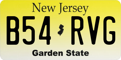 NJ license plate B54RVG