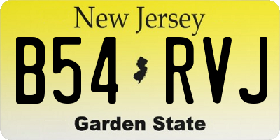 NJ license plate B54RVJ