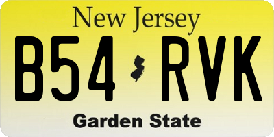 NJ license plate B54RVK