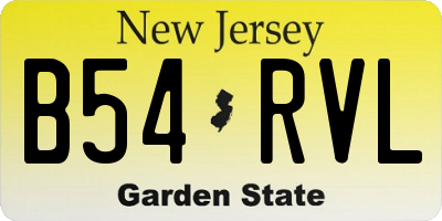 NJ license plate B54RVL