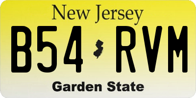 NJ license plate B54RVM