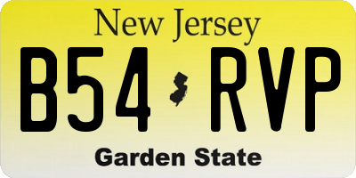 NJ license plate B54RVP